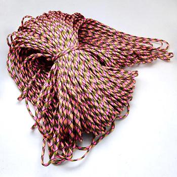 7 Inner Cores Polyester & Spandex Cord Ropes, for Rope Bracelets Making, Hot Pink, 4mm, about 109.36 yards(100m)/bundle, 420~500g/bundle