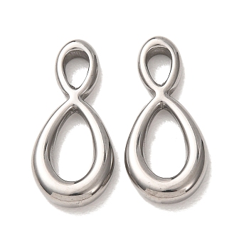 304 Stainless Steel Linking Rings, Infinity, Tarnish Free, Stainless Steel Color, 25x11x3mm, inner size: 5x3mm and 10.5x5mm