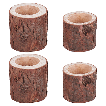 CRASPIRE Wood Candle Holders, for Rustic Wedding Party Birthday Holiday Decoration, 4pcs/set