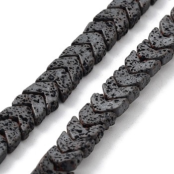 Natural Lava Rock Beads Strands, Frosted, Arrow, 6x6.5x2.5mm, Hole: 1mm, about 98pcs/strand, 15.98''(40.6cm)