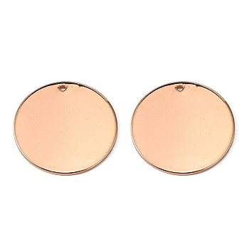 Brass Pendants, Stamping Blank Tag, Flat Round, Light Gold, 25x1mm, Hole: 1.4mm