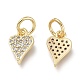 Brass Micro Pave Clear Cubic Zirconia Charms(ZIRC-Q024-06G)-1