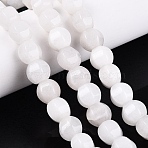 Natural White Jade Beads Strands, Lantern, 9~11x10.5~12x10.5~12mm, Hole: 0.8~1mm, about 36~41pcs/strand, 14.57~16.73 inch(37~42.5cm)(G-Q608-08A-01)