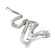 Snake Alloy Wrap Open Cuff Rings, Lead Free & Cadmium Free, Antique Silver, 4~55mm, Inner Diameter: 19mm(RJEW-K275-90AS)