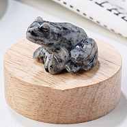 Natural Labradorite Carved Healing Frog Figurines, Reiki Energy Stone Display Decorations, 37x32x25mm(PW-WG28161-19)