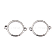 201 Stainless Steel Links Connectors, Flat Round, Stainless Steel Color, 16x21x1mm, Hole: 1.6mm(STAS-K217-33B)