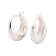 925 Sterling Silver Chunky Crescent Moon Hoop Earrings for Women, Silver, 17x6mm(EJEW-P273-01S)