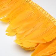 Fashion Goose Feather Cloth Strand Costume Accessories, Orange, 100~180x38~62mm, about 2m/bag(FIND-Q040-05F)