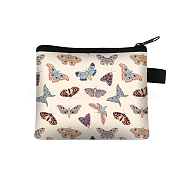 Polyester Wallets, Rectangle with Butterfly Pattern Makeup Bags, Colorful, 11x13.5cm(PW-WG33E70-03)