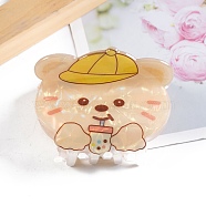 Cute Animal Cellulose Acetate Claw Hair Clips, Hair Accessories for Women & Girls, Bear, 50x66x39mm(PW-WG61762-03)