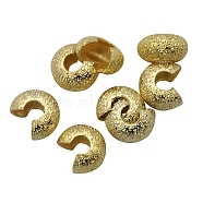 Brass Crimp Beads Covers, Golden, 3.2mm In Diameter, Hole: 1.2mm(X-KK-G015-G)