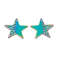 Ion Plating(IP) 304 Stainless Steel Pendants, Star Charm, Rainbow Color, 25x26x1mm, Hole: 1.5mm(STAS-B031-03R)
