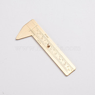 Brass Vernier Caliper, Mini Sliding Pocket Caliper, for Measuring Jewelry Components Bead Wire, Golden, 97.3x18~39x2.4~5.8mm(TOOL-TAC0007-18)