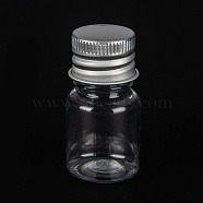 PET Plastic Mini Storage Bottle, Travel Bottle, for Cosmetics, Cream, Lotion, liquid, with Aluminum Screw Top Lid , Platinum, 2.2x4.3cm, Capacity: 5ml(0.17fl. oz)(X-CON-K010-03A-01)