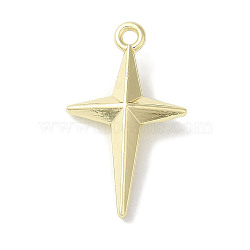 Rack Plating Alloy Pendants, Cadmium Free & Nickel Free & Lead Free, Golden, Cross, 21x13x4mm, Hole: 1.5mm(FIND-I039-044C-G)