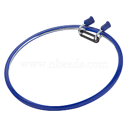 Iron Embroidery Hoops, Embroidery Frames, with Plastic Findings, Blue, 22.3x21.8x2.25cm, Inner Diameter: 202mm(TOOL-WH0001-35A)