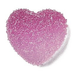 Resin Decoden Cabochons, Imitation Candy, Two Tone, Gradient Color, Heart, Orchid, 15.5x17x6mm(X-CRES-Y001-01A-05)