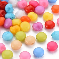 1-Hole Resin Buttons, Round, Mixed Color, 9x5mm, Hole: 1.4mm(BUTT-N018-024A)