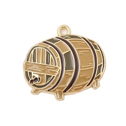 Alloy Enamel Pendants, Golden, Barrel, 23x25x3mm, Hole: 1.8mm(FIND-Z064-02D)