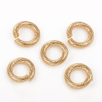 304 Stainless Steel Jump Ring, Open Jump Rings, Golden, 10x2mm, Inner Diameter: 6mm, 12 Gauge