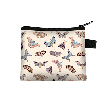 Polyester Wallets, Rectangle with Butterfly Pattern Makeup Bags, Colorful, 11x13.5cm