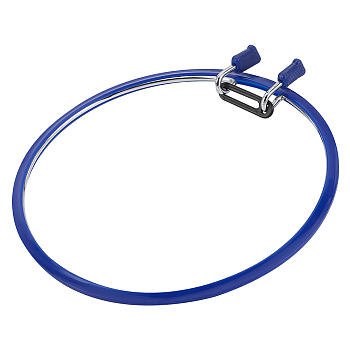 Iron Embroidery Hoops, Embroidery Frames, with Plastic Findings, Blue, 22.3x21.8x2.25cm, Inner Diameter: 202mm