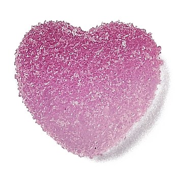 Resin Decoden Cabochons, Imitation Candy, Two Tone, Gradient Color, Heart, Orchid, 15.5x17x6mm
