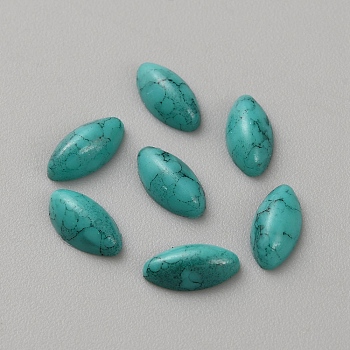 Resin Imitation Turquoise Decoden Cabochons, Horse Eye, 8x4x2.5mm
