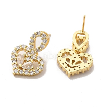 boucles d'oreilles clous coeur zircone cubique(EJEW-C057-14G-06)-2