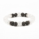 Natural Crackle Quartz & Lava Rock Round Beads Stretch Bracelets Set(BJEW-JB07205)-4