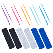 10Pcs 5 Colors Plastic Drawstring Threaders, Drawstring Cord Replacement Tool, and  6Pcs 3 Colors Rectangle Wool Felt Threader Storage Pouch, Mixed Color, Threader: 151x6.5x3.5mm, Pouch: 175x45x4mm(TOOL-NB0002-07)
