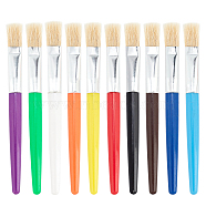 Nbeads Bristle Paint Brush, Plastic Handle, Colorful, 5-7/8 inch(14.8cm), 10pcs/box(TOOL-NB0001-71)