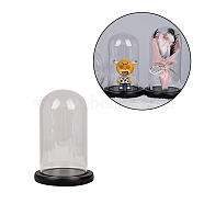 Arch Glass Dome Cover, Decorative Display Case, Cloche Bell Jar Terrarium with Wood Base, Clear, 237x145mm(AJEW-WH0561-63)