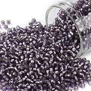 TOHO Round Seed Beads, Japanese Seed Beads, (39F) Silver Lined Frost Light Tanzanite, 11/0, 2.2mm, Hole: 0.8mm, about 1110pcs/10g(X-SEED-TR11-0039F)