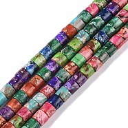 Synthetic Imperial Jasper Beads Strands, Column, Dyed, Mixed Color, 6x5mm, Hole: 0.8mm, about 78pcs/strand, 15.75''(40cm)(G-P529-C01-01)