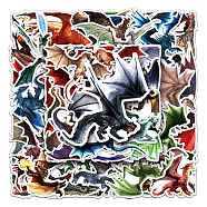 50Pcs PVC Self Adhesive Cartoon Stickers, Waterproof Dragon Decals, for Suitcase, Skateboard, Refrigerator, Helmet, Mobile Phone Shell, Mixed Color, 55~85mm(WG80499-01)