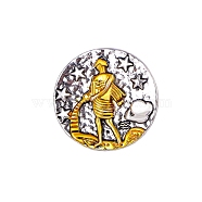 Constellation Alloy Pins, Round Brooch, Zodiac Sign Badge for Clothes Backpack, Aquarius, 18mm(PW-WG22693-11)