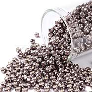 TOHO Round Seed Beads, Japanese Seed Beads, (556) Galvanized Mauve, 8/0, 3mm, Hole: 1mm, about 1110pcs/50g(SEED-XTR08-0556)