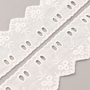 Hollow Cotton Lace Trim, Triangle with Flower, Garment Accesories, White, 1-3/4 inch(45mm)(OCOR-WH0047-40)