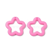 Opaque Acrylic Pendants, Star, Hot Pink, 28.5x29.5x4mm, Hole: 1.8mm, about 349Pcs/500G(MACR-M042-02G)