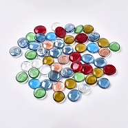 Transparent Glass Cabochons, Half Round/Dome, Mosaic Tiles for Arts DIY Crafts, Mixed Color, 29~32x27~29x9~10mm, about 80pcs/1000g(GLAA-WH0015-21G)