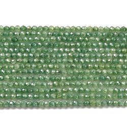 Cubic Zirconia Bead Strands, Faceted Rondelle, Lime Green, 2mm, Hole: 0.6mm, about 187pcs/strand, 14.76 inch(37.5cm)(ZIRC-C006-01A-12)