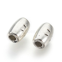 Tibetan Style Alloy Beads, Cadmium Free & Lead Free, Oval, Antique Silver, about 6mm long, 4mm wide, hole: 2mm(X-LF10405Y)