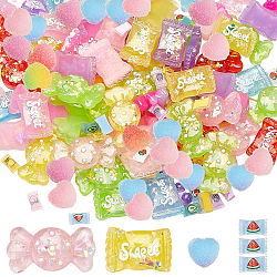 Candy Theme Transparent & Opaque Resin Decoden Cabochons, Mixed Shapes, Mixed Color, 5.5~30.5x10~16x3~8mm, 150pcs/set(RESI-SP0001-12)