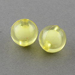 Transparent Acrylic Beads, Bead in Bead, Round, Champagne Yellow, 8mm, Hole: 2mm, about 2050pcs/500g(TACR-S092-8mm-03)