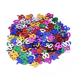 90 Confetti, 90th Birthday Decorations, for Birthday Table Decor Party Favors, Mixed Color, 10.4x11.3x0.2mm, about 1200pcs/bag(DIY-L039-J01)