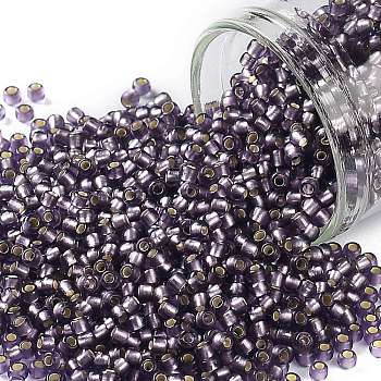 TOHO Round Seed Beads, Japanese Seed Beads, (39F) Silver Lined Frost Light Tanzanite, 11/0, 2.2mm, Hole: 0.8mm, about 1110pcs/10g