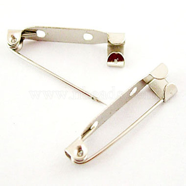 2 Holes Iron Brooch Pin Back Safety Catch Bar Pins(IFIN-X0029-01)-2