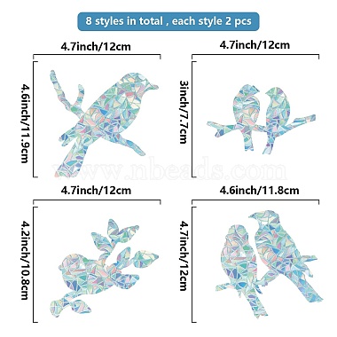 Waterproof PVC Colored Laser Stained Window Film Static Stickers(DIY-WH0314-115)-2