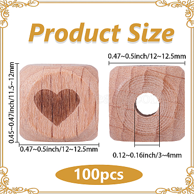 100 St&uuml;ck gravierte Buchenholzperlen(WOOD-PA0001-86B)-2